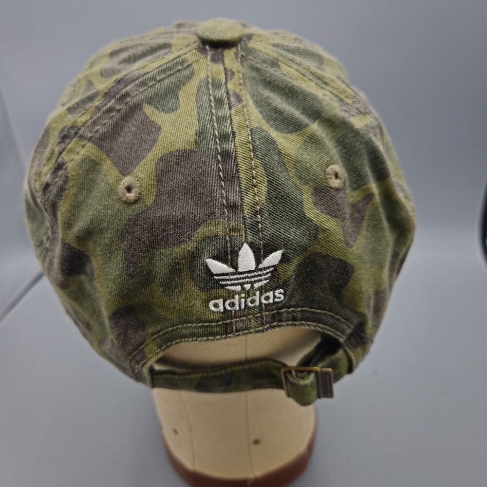 Adidas Trefoil Camo Hat Men's Adjustable Baseball Cap Green Brown Cotton OSFW - Picture 3 of 8